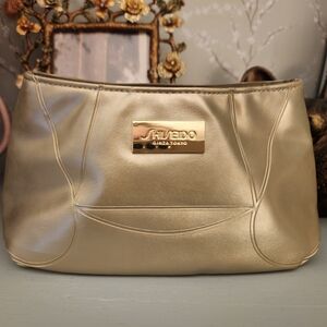 Shiseido Gold Women's Bag Makeup Pouch Zip New
